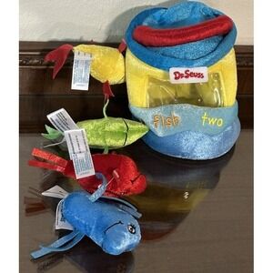 Aurora Dr. Seuss‎ 8" One Fish Two Playset Plush Red Blue Yellow Green Baby Toy